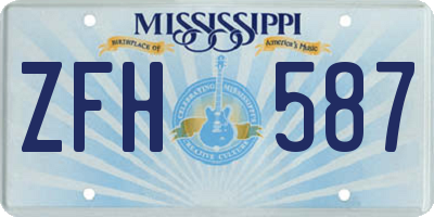 MS license plate ZFH587