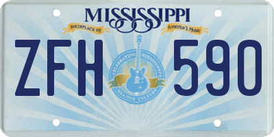 MS license plate ZFH590