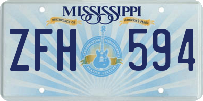 MS license plate ZFH594