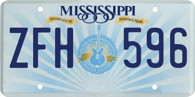 MS license plate ZFH596