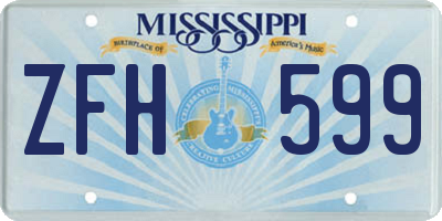 MS license plate ZFH599
