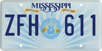 MS license plate ZFH611
