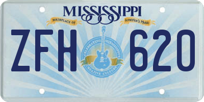 MS license plate ZFH620