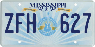 MS license plate ZFH627