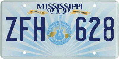 MS license plate ZFH628