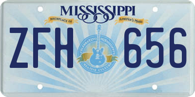 MS license plate ZFH656