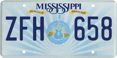 MS license plate ZFH658