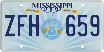 MS license plate ZFH659