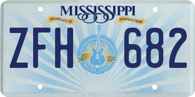 MS license plate ZFH682