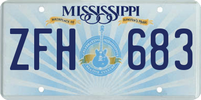 MS license plate ZFH683