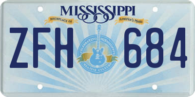 MS license plate ZFH684