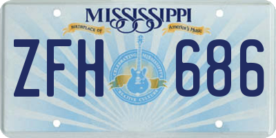 MS license plate ZFH686