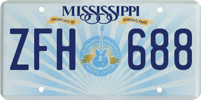 MS license plate ZFH688
