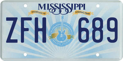 MS license plate ZFH689