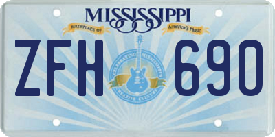 MS license plate ZFH690