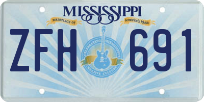 MS license plate ZFH691