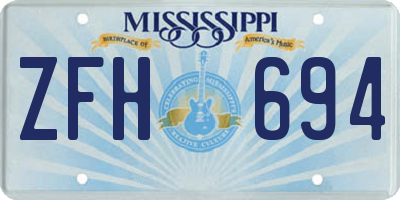 MS license plate ZFH694