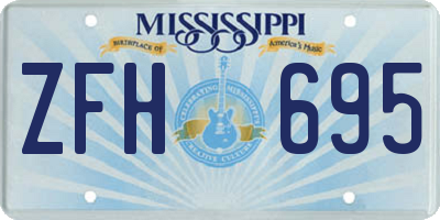 MS license plate ZFH695