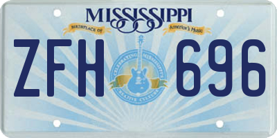MS license plate ZFH696
