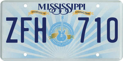 MS license plate ZFH710