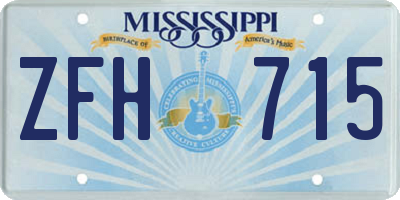 MS license plate ZFH715