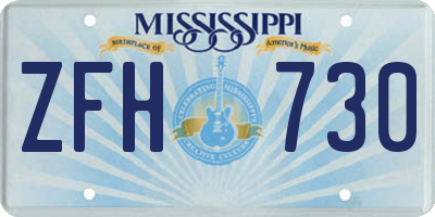 MS license plate ZFH730