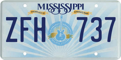 MS license plate ZFH737
