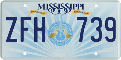 MS license plate ZFH739