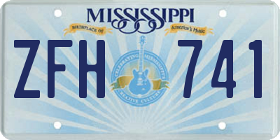 MS license plate ZFH741
