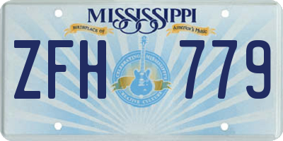 MS license plate ZFH779