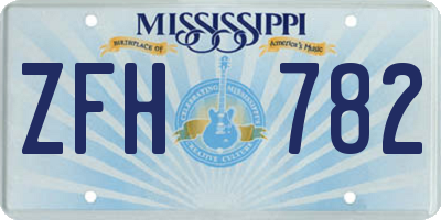 MS license plate ZFH782