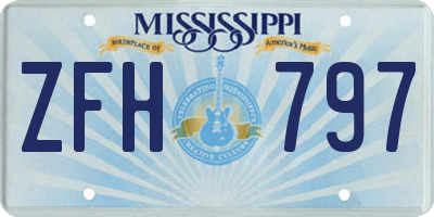 MS license plate ZFH797