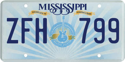MS license plate ZFH799