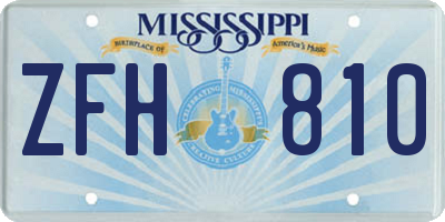 MS license plate ZFH810