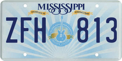 MS license plate ZFH813