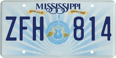 MS license plate ZFH814