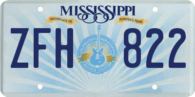 MS license plate ZFH822