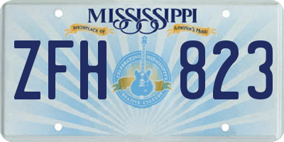 MS license plate ZFH823