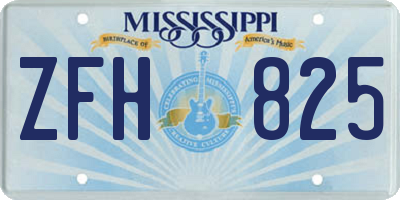 MS license plate ZFH825