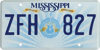 MS license plate ZFH827