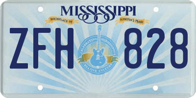 MS license plate ZFH828