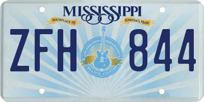 MS license plate ZFH844