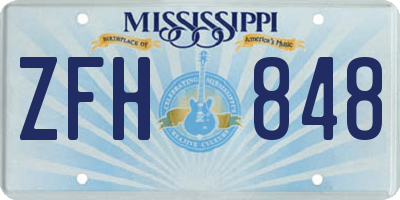 MS license plate ZFH848