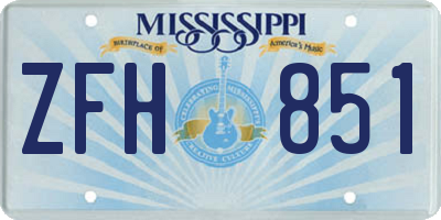 MS license plate ZFH851