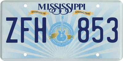 MS license plate ZFH853