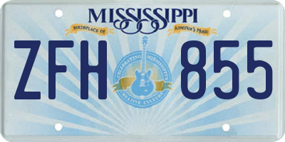 MS license plate ZFH855