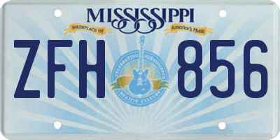 MS license plate ZFH856