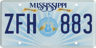 MS license plate ZFH883