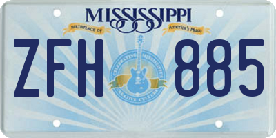 MS license plate ZFH885