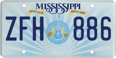 MS license plate ZFH886